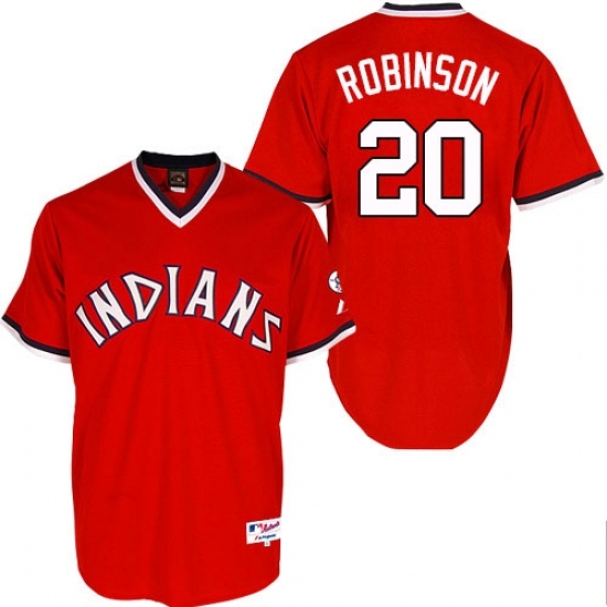 Men's Majestic Cleveland Indians #20 Eddie Robinson Replica Red 1974 Turn Back The Clock MLB Jersey Men's Majestic Cleveland Indians #20 Eddie Robinson Replica Red 1974 Turn Back The Clock MLB Jersey