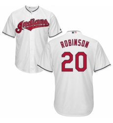 Men's Majestic Cleveland Indians #20 Eddie Robinson Replica White Home Cool Base MLB Jersey Men's Majestic Cleveland Indians #20 Eddie Robinson Replica White Home Cool Base MLB Jersey