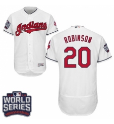 Men's Majestic Cleveland Indians #20 Eddie Robinson White 2016 World Series Bound Flexbase Authentic Collection MLB Jersey Men's Majestic Cleveland Indians #20 Eddie Robinson White 2016 World Series Bound Flexbase Authentic Collection MLB Jersey
