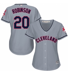 Women's Majestic Cleveland Indians #20 Eddie Robinson Replica Grey Road Cool Base MLB Jersey Women's Majestic Cleveland Indians #20 Eddie Robinson Replica Grey Road Cool Base MLB Jersey
