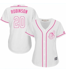 Women's Majestic Cleveland Indians #20 Eddie Robinson Replica White Fashion Cool Base MLB Jersey Women's Majestic Cleveland Indians #20 Eddie Robinson Replica White Fashion Cool Base MLB Jersey