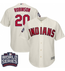 Youth Majestic Cleveland Indians #20 Eddie Robinson Authentic Cream Alternate 2 2016 World Series Bound Cool Base MLB Jersey Youth Majestic Cleveland Indians #20 Eddie Robinson Authentic Cream Alternate 2 2016 World Series Bound Cool Base MLB Jersey