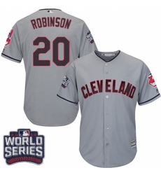Youth Majestic Cleveland Indians #20 Eddie Robinson Authentic Grey Road 2016 World Series Bound Cool Base MLB Jersey Youth Majestic Cleveland Indians #20 Eddie Robinson Authentic Grey Road 2016 World Series Bound Cool Base MLB Jersey