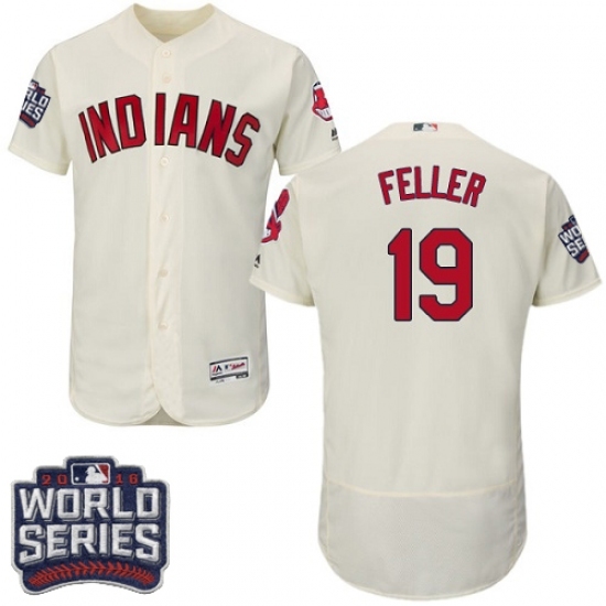 Men's Majestic Cleveland Indians #19 Bob Feller Cream 2016 World Series Bound Flexbase Authentic Collection MLB Jersey Men's Majestic Cleveland Indians #19 Bob Feller Cream 2016 World Series Bound Flexbase Authentic Collection MLB Jersey