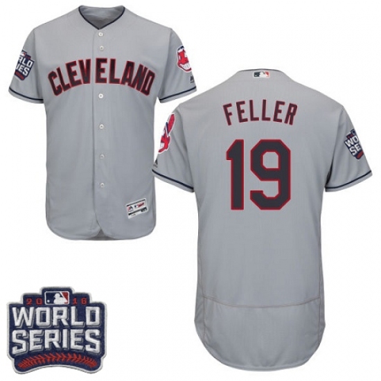 Men's Majestic Cleveland Indians #19 Bob Feller Grey 2016 World Series Bound Flexbase Authentic Collection MLB Jersey Men's Majestic Cleveland Indians #19 Bob Feller Grey 2016 World Series Bound Flexbase Authentic Collection MLB Jersey