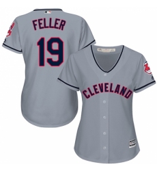 Women's Majestic Cleveland Indians #19 Bob Feller Replica Grey Road Cool Base MLB Jersey Women's Majestic Cleveland Indians #19 Bob Feller Replica Grey Road Cool Base MLB Jersey