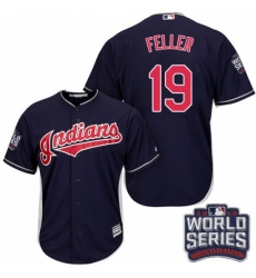Youth Majestic Cleveland Indians #19 Bob Feller Authentic Navy Blue Alternate 1 2016 World Series Bound Cool Base MLB Jersey Youth Majestic Cleveland Indians #19 Bob Feller Authentic Navy Blue Alternate 1 2016 World Series Bound Cool Base MLB Jersey