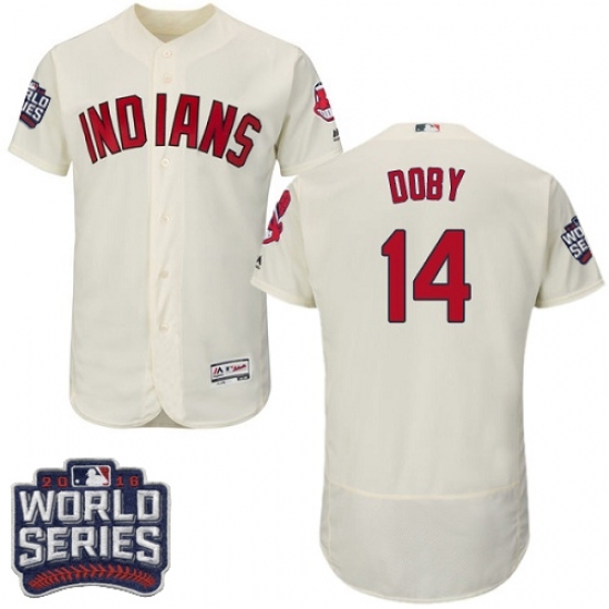 Men's Majestic Cleveland Indians #14 Larry Doby Cream 2016 World Series Bound Flexbase Authentic Collection MLB Jersey Men's Majestic Cleveland Indians #14 Larry Doby Cream 2016 World Series Bound Flexbase Authentic Collection MLB Jersey