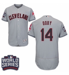 Men's Majestic Cleveland Indians #14 Larry Doby Grey 2016 World Series Bound Flexbase Authentic Collection MLB Jersey Men's Majestic Cleveland Indians #14 Larry Doby Grey 2016 World Series Bound Flexbase Authentic Collection MLB Jersey