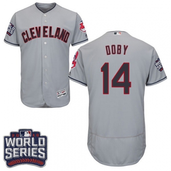 Men's Majestic Cleveland Indians #14 Larry Doby Grey 2016 World Series Bound Flexbase Authentic Collection MLB Jersey Men's Majestic Cleveland Indians #14 Larry Doby Grey 2016 World Series Bound Flexbase Authentic Collection MLB Jersey