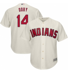 Men's Majestic Cleveland Indians #14 Larry Doby Replica Cream Alternate 2 Cool Base MLB Jersey Men's Majestic Cleveland Indians #14 Larry Doby Replica Cream Alternate 2 Cool Base MLB Jersey