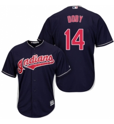 Men's Majestic Cleveland Indians #14 Larry Doby Replica Navy Blue Alternate 1 Cool Base MLB Jersey