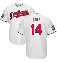 Youth Majestic Cleveland Indians #14 Larry Doby Authentic White Home 2016 World Series Bound Cool Base MLB Jersey Youth Majestic Cleveland Indians #14 Larry Doby Authentic White Home 2016 World Series Bound Cool Base MLB Jersey