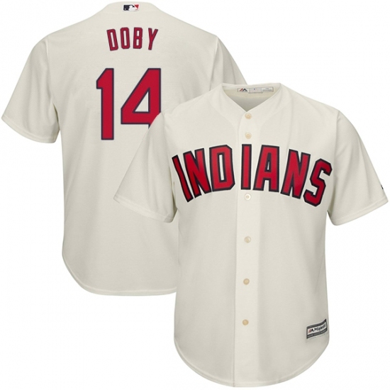 Youth Majestic Cleveland Indians #14 Larry Doby Replica Cream Alternate 2 Cool Base MLB Jersey Youth Majestic Cleveland Indians #14 Larry Doby Replica Cream Alternate 2 Cool Base MLB Jersey