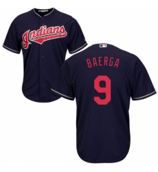 Youth Majestic Cleveland Indians #9 Carlos Baerga Replica Navy Blue Alternate 1 Cool Base MLB Jersey