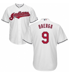 Youth Majestic Cleveland Indians #9 Carlos Baerga Replica White Home Cool Base MLB Jersey