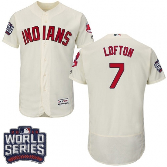 Men's Majestic Cleveland Indians #7 Kenny Lofton Cream 2016 World Series Bound Flexbase Authentic Collection MLB Jersey Men's Majestic Cleveland Indians #7 Kenny Lofton Cream 2016 World Series Bound Flexbase Authentic Collection MLB Jersey