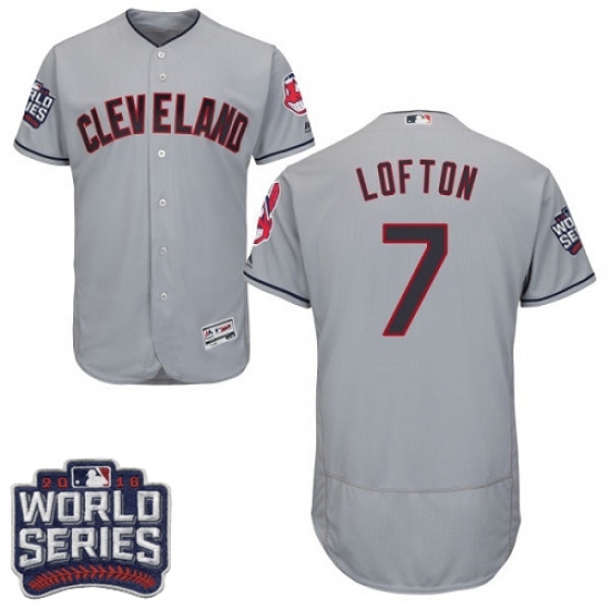 Men's Majestic Cleveland Indians #7 Kenny Lofton Grey 2016 World Series Bound Flexbase Authentic Collection MLB Jersey Men's Majestic Cleveland Indians #7 Kenny Lofton Grey 2016 World Series Bound Flexbase Authentic Collection MLB Jersey