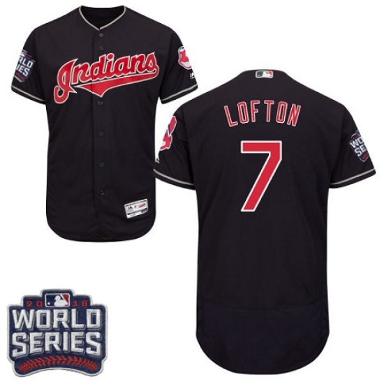 Men's Majestic Cleveland Indians #7 Kenny Lofton Navy Blue 2016 World Series Bound Flexbase Authentic Collection MLB Jersey Men's Majestic Cleveland Indians #7 Kenny Lofton Navy Blue 2016 World Series Bound Flexbase Authentic Collection MLB Jersey