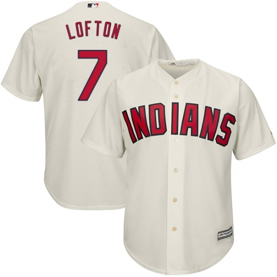 Men's Majestic Cleveland Indians #7 Kenny Lofton Replica Cream Alternate 2 Cool Base MLB Jersey Men's Majestic Cleveland Indians #7 Kenny Lofton Replica Cream Alternate 2 Cool Base MLB Jersey