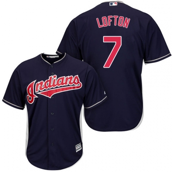 Men's Majestic Cleveland Indians #7 Kenny Lofton Replica Navy Blue Alternate 1 Cool Base MLB Jersey Men's Majestic Cleveland Indians #7 Kenny Lofton Replica Navy Blue Alternate 1 Cool Base MLB Jersey