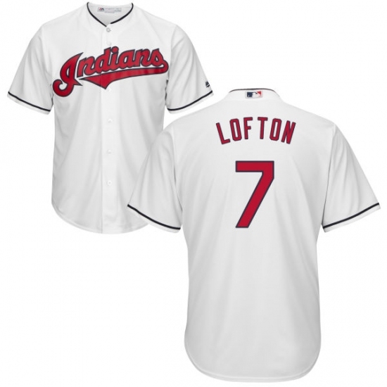 Men's Majestic Cleveland Indians #7 Kenny Lofton Replica White Home Cool Base MLB Jersey Men's Majestic Cleveland Indians #7 Kenny Lofton Replica White Home Cool Base MLB Jersey