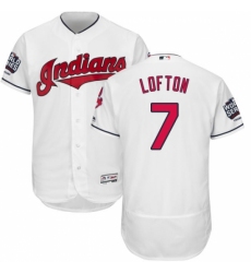 Men's Majestic Cleveland Indians #7 Kenny Lofton White 2016 World Series Bound Flexbase Authentic Collection MLB Jersey