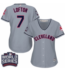 Women's Majestic Cleveland Indians #7 Kenny Lofton Authentic Grey Road 2016 World Series Bound Cool Base MLB Jersey Women's Majestic Cleveland Indians #7 Kenny Lofton Authentic Grey Road 2016 World Series Bound Cool Base MLB Jersey