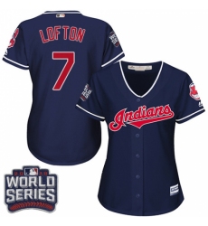 Women's Majestic Cleveland Indians #7 Kenny Lofton Authentic Navy Blue Alternate 1 2016 World Series Bound Cool Base MLB Jersey Women's Majestic Cleveland Indians #7 Kenny Lofton Authentic Navy Blue Alternate 1 2016 World Series Bound Cool Base MLB Jersey