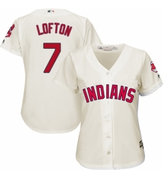 Women's Majestic Cleveland Indians #7 Kenny Lofton Replica Cream Alternate 2 Cool Base MLB Jersey Women's Majestic Cleveland Indians #7 Kenny Lofton Replica Cream Alternate 2 Cool Base MLB Jersey