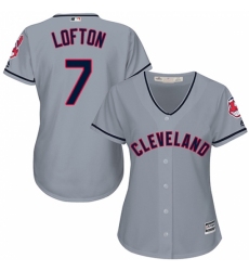 Women's Majestic Cleveland Indians #7 Kenny Lofton Replica Grey Road Cool Base MLB Jersey Women's Majestic Cleveland Indians #7 Kenny Lofton Replica Grey Road Cool Base MLB Jersey