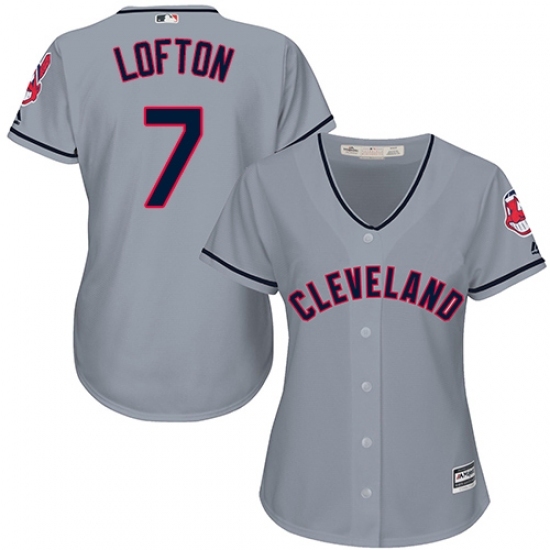 Women's Majestic Cleveland Indians #7 Kenny Lofton Replica Grey Road Cool Base MLB Jersey Women's Majestic Cleveland Indians #7 Kenny Lofton Replica Grey Road Cool Base MLB Jersey