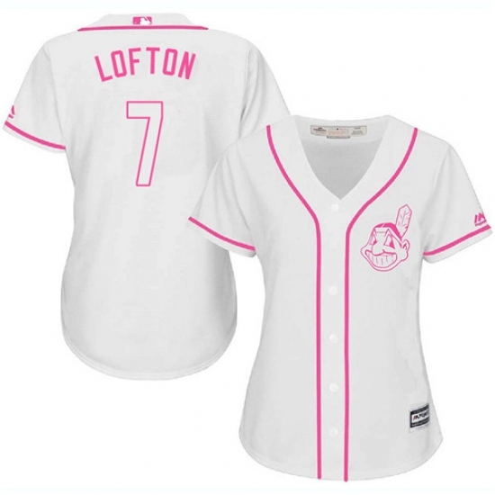 Women's Majestic Cleveland Indians #7 Kenny Lofton Replica White Fashion Cool Base MLB Jersey Women's Majestic Cleveland Indians #7 Kenny Lofton Replica White Fashion Cool Base MLB Jersey