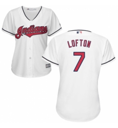 Women's Majestic Cleveland Indians #7 Kenny Lofton Replica White Home Cool Base MLB Jersey Women's Majestic Cleveland Indians #7 Kenny Lofton Replica White Home Cool Base MLB Jersey