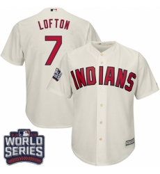 Youth Majestic Cleveland Indians #7 Kenny Lofton Authentic Cream Alternate 2 2016 World Series Bound Cool Base MLB Jersey Youth Majestic Cleveland Indians #7 Kenny Lofton Authentic Cream Alternate 2 2016 World Series Bound Cool Base MLB Jersey
