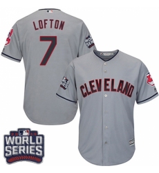 Youth Majestic Cleveland Indians #7 Kenny Lofton Authentic Grey Road 2016 World Series Bound Cool Base MLB Jersey Youth Majestic Cleveland Indians #7 Kenny Lofton Authentic Grey Road 2016 World Series Bound Cool Base MLB Jersey