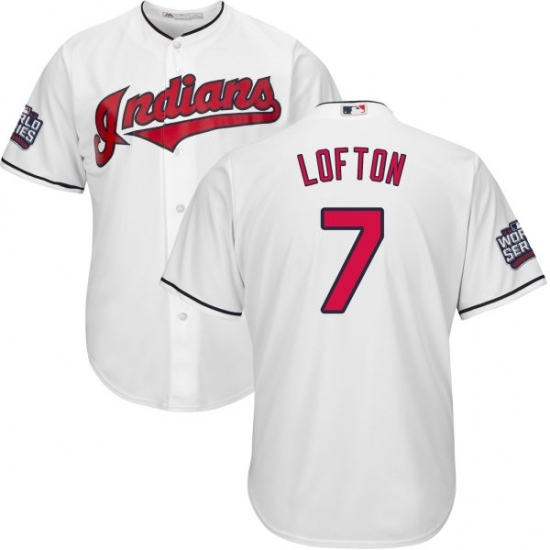 Youth Majestic Cleveland Indians #7 Kenny Lofton Authentic White Home 2016 World Series Bound Cool Base MLB Jersey Youth Majestic Cleveland Indians #7 Kenny Lofton Authentic White Home 2016 World Series Bound Cool Base MLB Jersey