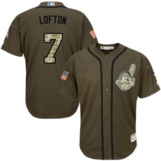 Youth Majestic Cleveland Indians #7 Kenny Lofton Replica Green Salute to Service MLB Jersey Youth Majestic Cleveland Indians #7 Kenny Lofton Replica Green Salute to Service MLB Jersey