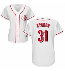 Women's Majestic Cincinnati Reds #31 Drew Storen Replica White MLB Jersey