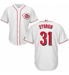 Youth Majestic Cincinnati Reds #31 Drew Storen Authentic White Home Cool Base MLB Jersey