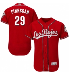 Men's Majestic Cincinnati Reds #29 Brandon Finnegan Red Los Rojos Flexbase Authentic Collection MLB Jersey