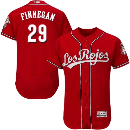 Men's Majestic Cincinnati Reds #29 Brandon Finnegan Red Los Rojos Flexbase Authentic Collection MLB Jersey Men's Majestic Cincinnati Reds #29 Brandon Finnegan Red Los Rojos Flexbase Authentic Collection MLB Jersey