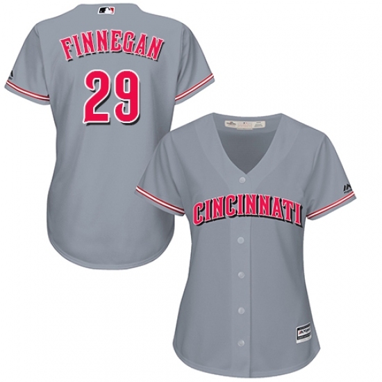 Women's Majestic Cincinnati Reds #29 Brandon Finnegan Replica Grey Road Cool Base MLB Jersey Women's Majestic Cincinnati Reds #29 Brandon Finnegan Replica Grey Road Cool Base MLB Jersey