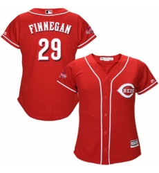 Women's Majestic Cincinnati Reds #29 Brandon Finnegan Replica Red Alternate Cool Base MLB Jersey