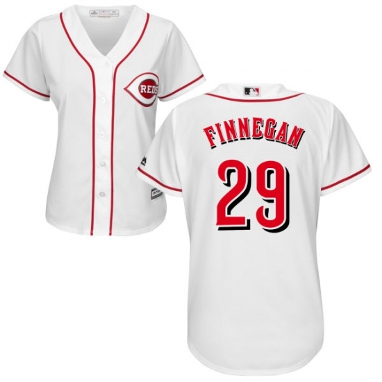 Women's Majestic Cincinnati Reds #29 Brandon Finnegan Replica White Home Cool Base MLB Jersey Women's Majestic Cincinnati Reds #29 Brandon Finnegan Replica White Home Cool Base MLB Jersey