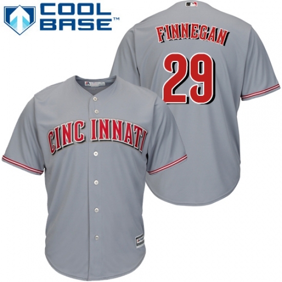 Youth Majestic Cincinnati Reds #29 Brandon Finnegan Replica Grey Road Cool Base MLB Jersey Youth Majestic Cincinnati Reds #29 Brandon Finnegan Replica Grey Road Cool Base MLB Jersey