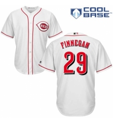 Youth Majestic Cincinnati Reds #29 Brandon Finnegan Replica White Home Cool Base MLB Jersey