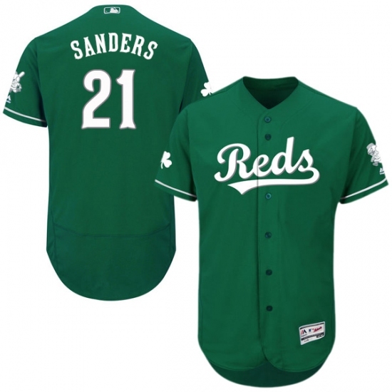 Men's Majestic Cincinnati Reds #21 Reggie Sanders Green Celtic Flexbase Authentic Collection MLB Jersey Men's Majestic Cincinnati Reds #21 Reggie Sanders Green Celtic Flexbase Authentic Collection MLB Jersey