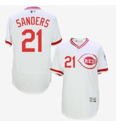 Men's Majestic Cincinnati Reds #21 Reggie Sanders White Flexbase Authentic Collection Cooperstown MLB Jersey Men's Majestic Cincinnati Reds #21 Reggie Sanders White Flexbase Authentic Collection Cooperstown MLB Jersey