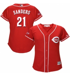 Women's Majestic Cincinnati Reds #21 Reggie Sanders Replica Red Alternate Cool Base MLB Jersey Women's Majestic Cincinnati Reds #21 Reggie Sanders Replica Red Alternate Cool Base MLB Jersey